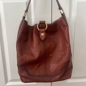 FRYE AND CO. Rich Brown Leather Hobo Bag